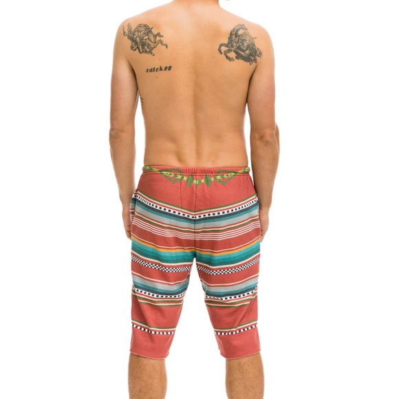 Aviator Nation Men's Tulum Striped Sweatshorts in vintage wash Size M - Picture 2 of 9